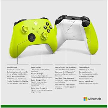 Xbox Core Wireless Gaming Controller – Electric Volt Series X|S, One, Windows PC, Android, and iOS