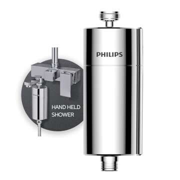 Philips Shower Filter 3-stage Water Softener, Shower Filtration with Double Mesh & NSF Certified KDF Material, Reducing Chlorine/Impurities/Rust Sediments for Handheld Showerhead(Shower Filter Set)