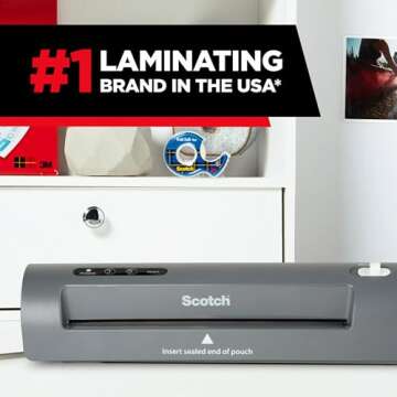 Scotch TL901X Thermal Laminator, 1 Laminating Machine, Gray, Laminate Recipe Cards, Photos and Documents, For Home, Office or School Supplies, 9 in.