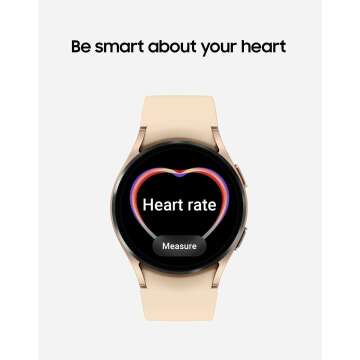 SAMSUNG Galaxy Watch 4 40mm Smartwatch with ECG Monitor Tracker for Health, Fitness, Running, Sleep Cycles, GPS Fall Detection, Bluetooth, US Version, SM-R860NZDAXAA, Pink Gold