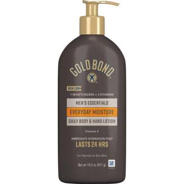 Gold Bond Ultimate Men's Essentials Hydrating Lotion, 14.5 oz., Everyday Moisture for Dry Skin