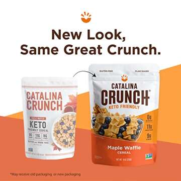 Catalina Crunch Maple Waffle Cereal | Low Carb, Sugar Free, Gluten Free | Vegan, Plant Based Protein | Breakfast Protein Cereals | Keto Friendly Food