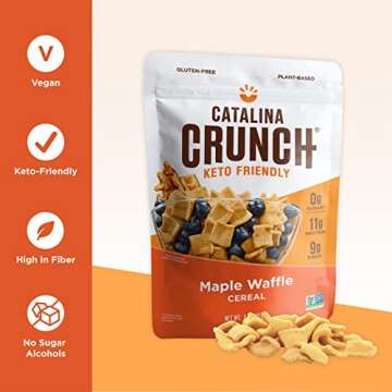 Catalina Crunch Maple Waffle Cereal | Low Carb, Sugar Free, Gluten Free | Vegan, Plant Based Protein | Breakfast Protein Cereals | Keto Friendly Food