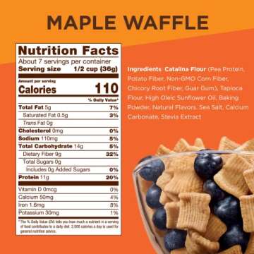 Catalina Crunch Maple Waffle Cereal | Low Carb, Sugar Free, Gluten Free | Vegan, Plant Based Protein | Breakfast Protein Cereals | Keto Friendly Food