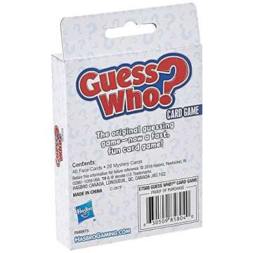 Hasbro Gaming Guess Who? Card Game for Kids Ages 5 and Up, 2 Player Guessing Game