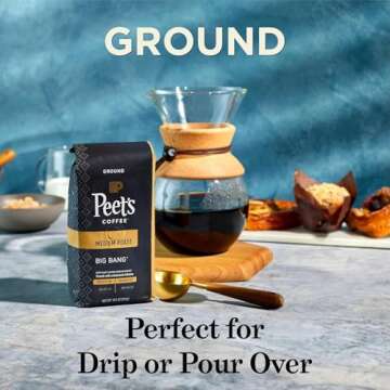 Peet's Coffee, Dark and Medium Roast Ground Coffee Bundle - Major Dickason's Blend and Big Bang 36 Ounces (2 Bags of 18 Ounces)