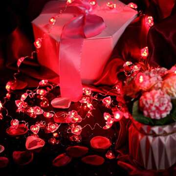 DmHirmg Valentine's Day String Light Party Decorations,Valentines Decorations Lights Operated for Holidays and Valentines Day Party Favors Supplies (USB & Battery Charge)