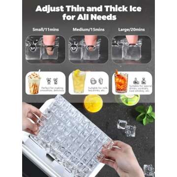 Kndko Ice Makers Countertop, 45Lbs/Day, 2 Ways to Add Water, Countertop Ice Maker, 24 Pcs Ready in 13 Mins, Self Cleaning Ice Maker, 24H Timer, Perfect for Home Bar RV, Stainless Steel Ice Maker