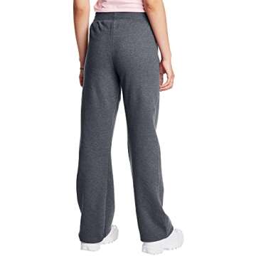 Hanes Women's ComfortSoft EcoSmart Open Bottom Fleece Sweatpants - Slate Heather