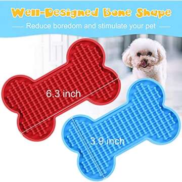 Petbank Lick Mat for Dogs Peanut Butter Licking Mats Slow Feeding Dog Bowl, Tattoo and Anxiety Reducer for Pet Food, Yogurt, Dog Bath, Dog Grooming and Dog Training - 2 Pack