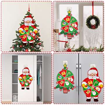 chiazllta Christmas Games for Kids Xmas Trees and Santa Claus Dart Board with Sticky Balls Christmas Party Toys Indoor/Outdoor Sport Fun Party Games 2 Dart Board / 6 Balls/2 Hooks