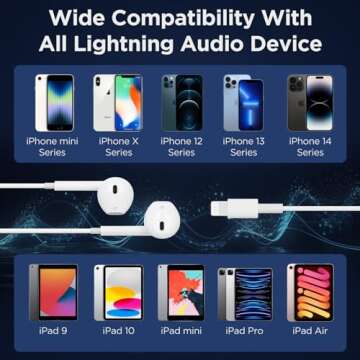 for iPhone Headphones Wired Earbuds Earphones Built-in Microphone & Volume Control Nosie Reduction Headsets Compatible with iPhone 14/13/12/11/XR/XS/X/8/7/SE/Pro/Pro Max, Support All iOS System 2 Pack