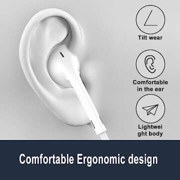 for iPhone Headphones Wired Earbuds Earphones Built-in Microphone & Volume Control Nosie Reduction Headsets Compatible with iPhone 14/13/12/11/XR/XS/X/8/7/SE/Pro/Pro Max, Support All iOS System 2 Pack