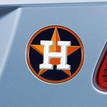 FANMATS 26589 Houston Astros 3D Color Metal Emblem, Diecut Team Logo Auto Emblem