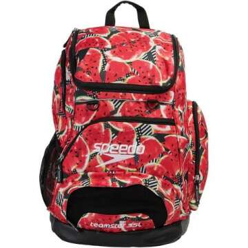 Speedo Teamster Backpack - Black/Soft Coral Color, One Size