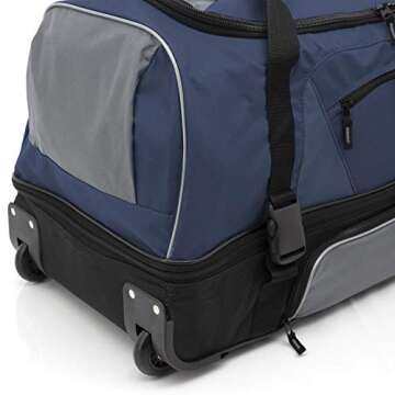 Travelers Club 36-Inch Rolling Duffel Bag in Blue