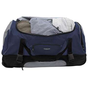 Travelers Club 36-Inch Rolling Duffel Bag in Blue