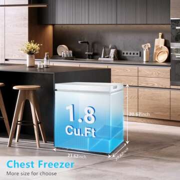 R.W.FLAME 1.8 Cu Ft Mini Chest Freezer: Adjustable Temperature & Energy Efficient