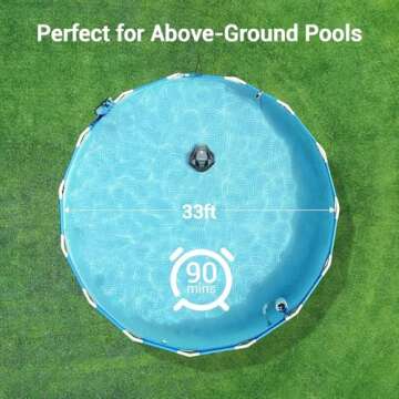 AIPER Cordless Robotic Pool Cleaner, Pool Vacuum with Self-Parking Technology, Portable, Ideal for Above-Ground Flat Pool up to 40 Feet, Grey (Renewed)