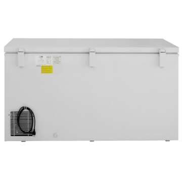 Kratos Commercial Chest Freezer, 15.4 Cu Ft Capacity, Solid Top, White, Large Storage (69K-748)