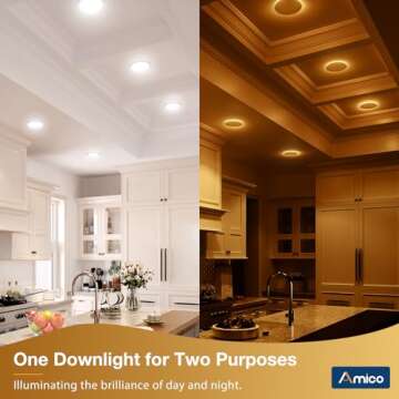 Amico 12 Pack 6" 5CCT LED Recessed Lights with Night Light