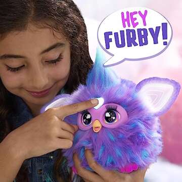 Furby Purple, 15 Fashion Accessories, Interactive Plush Toys for 6 Year Old Girls & Boys & Up, Voice Activated Animatronic