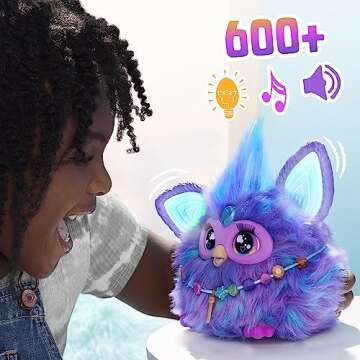 Furby Purple, 15 Fashion Accessories, Interactive Plush Toys for 6 Year Old Girls & Boys & Up, Voice Activated Animatronic