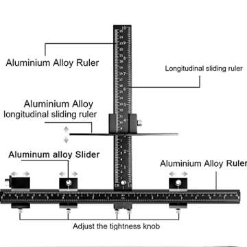 King&Charles Cabinet Hardware Jig, Aluminum Alloy Cabinet Handle Jig with Automatic Center Punch, Cabinet Jig for Handles and Pulls on Drawers/Cabinets, Cabinet Hardware Template Tool Perfect Set.