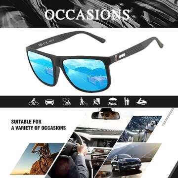 Perfectmiaoxuan Polarized sunglasses for men/women; light frame; HD pilot lenses; Golf/driving/fishing/travel Eyewear