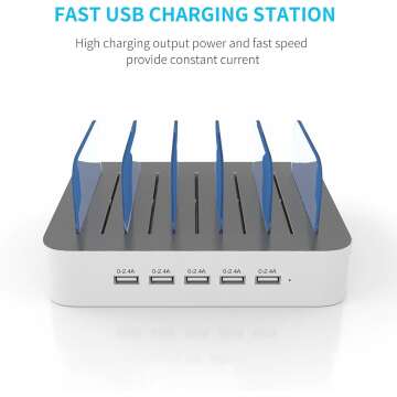 5 Port USB Charging Station for iPhone & iPad