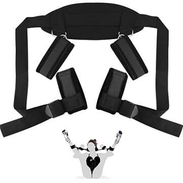 Double Couple BDSMS Bed Restraints Kit Sex Toys Wrist Leg Restraint Straps Hand & Ankle Cuffs Adults Bed Sex Bondage Restraints Set Sex Play for Couples