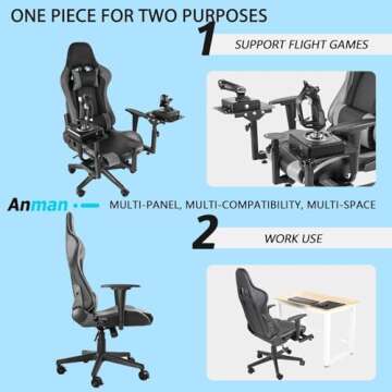 Anman G29 Removable Flight Simulator Cockpit with Racing Seat Compatible with A10C Metal Warthog Gear Logitech/Thrustmaster/Fanatec G25 G27 G920 G923 T300RS,TX,Detachable Simulation Stand