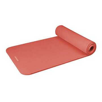 Retrospec Solana Yoga Mat 1/2" Thick w/Nylon Strap for Men & Women - Non Slip Excercise Mat for Yoga, Pilates, Stretching, Floor & Fitness Workouts, Hibiscus Wave (3800s)