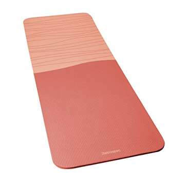 Retrospec Solana Yoga Mat 1/2" Thick w/Nylon Strap for Men & Women - Non Slip Excercise Mat for Yoga, Pilates, Stretching, Floor & Fitness Workouts, Hibiscus Wave (3800s)