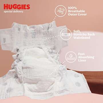 Huggies Special Delivery Hypoallergenic Baby Diapers Size 4 (22-37 lbs), 140 Ct, Fragrance Free, Safe for Sensitive Skin