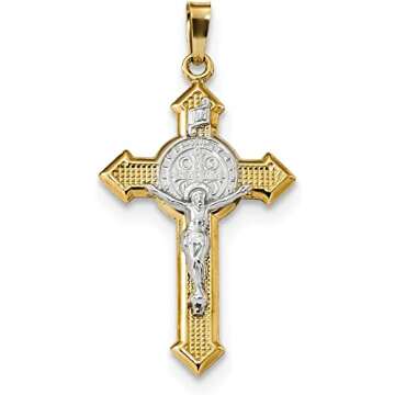 Yellow Catholic Benedict Pendant Crucifix