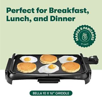 BELLA Smokeless Electric Griddle with Nonstick Surface