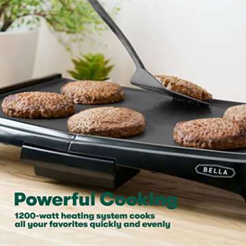 BELLA Electric Griddle - 10" x 16" Nonstick Grill