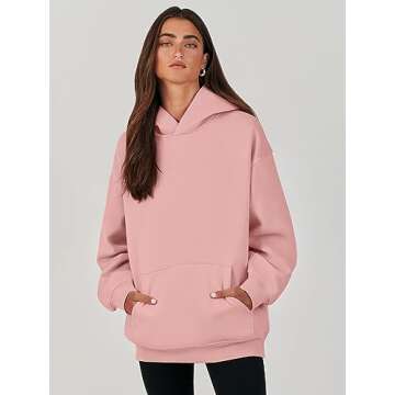 ANRABESS Oversized Sweatshirt for Women Trendy Fleece Hoodies Long Sleeve Crewneck Sweatshirts Loose Casual Pullover 2023 Fall Winter Hoodie Fashion Clothing 1203fense-L Pink