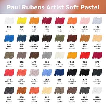 Paul Rubens Professional Soft Pastels, 40 Portrait Colors Chalk Pastels Vibrant Smooth and High Adhesion for Painting, Drawing, Blending, Crafting, Ideal Art Supplies for Artists, Beginners