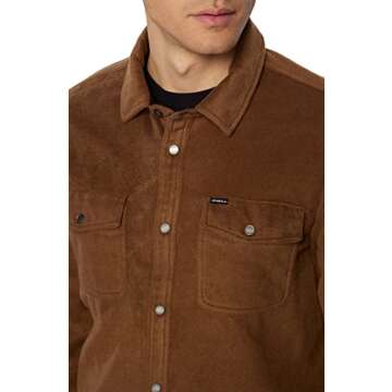 O'NEILL Men's Glacier Superfleece Overshirt - Fleece Shirt with Front Pockets - Comfortable and Soft, Standard Fit,Brown,M