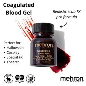 Mehron Makeup Coagulated Blood Gel | Fake Blood Makeup | SFX Makeup for Halloween 1 oz (30g)