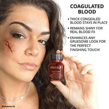 Mehron Makeup Coagulated Blood Gel | Fake Blood Makeup | SFX Makeup for Halloween 1 oz (30g)