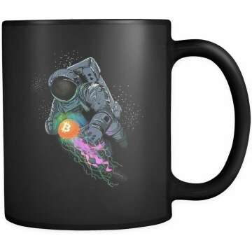 Bitcoin BTC Coffee Mug - Funny Astronaut Design