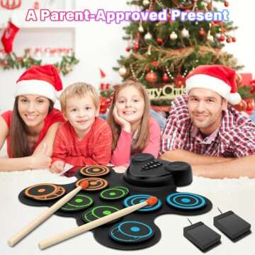 BESFAN Portable Electronic Drum Pad Set for Kids - Fun Music Gift