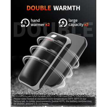 Hand Warmers Rechargeable, 2 Pack Electric Hand Warmer, Reusable Portable Pocket Heater USB Handwarmers, Gifts for Men, Women, Indoor, Outdoor, Hiking, Skiing, Camping, Hunting Accessories