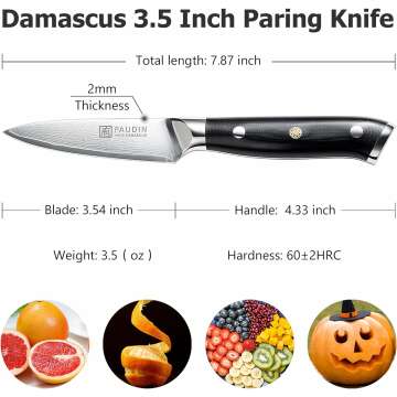 PAUDIN Damascus Paring Knife