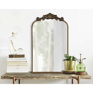 Gold Baroque Inspired Arch Mirror by Kate and Laurel