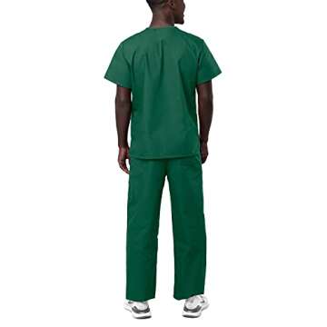 Adar Uniforms, Universal Unisex Scrubs - Unisex Drawstring Scrub Set - 701 - Hunter Green - L