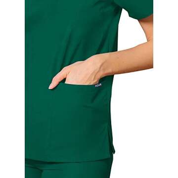 Adar Uniforms, Universal Unisex Scrubs - Unisex Drawstring Scrub Set - 701 - Hunter Green - L